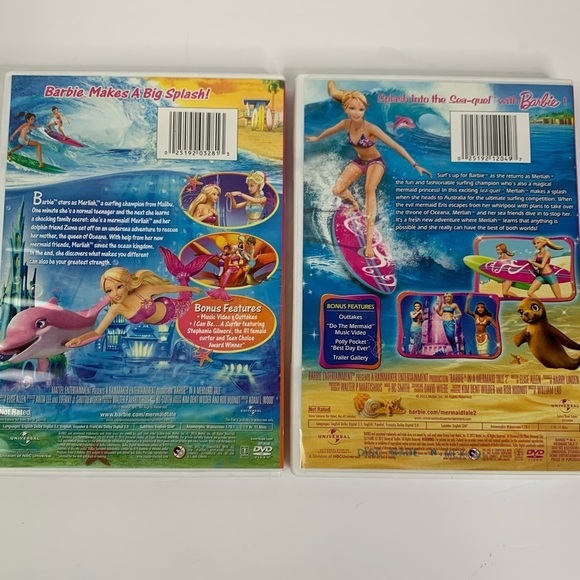 Barbie in A Mermaid Tale DVD & A Mermaid Tale 2 DVD Both Discs Tested & Works - Picture 2 of 4